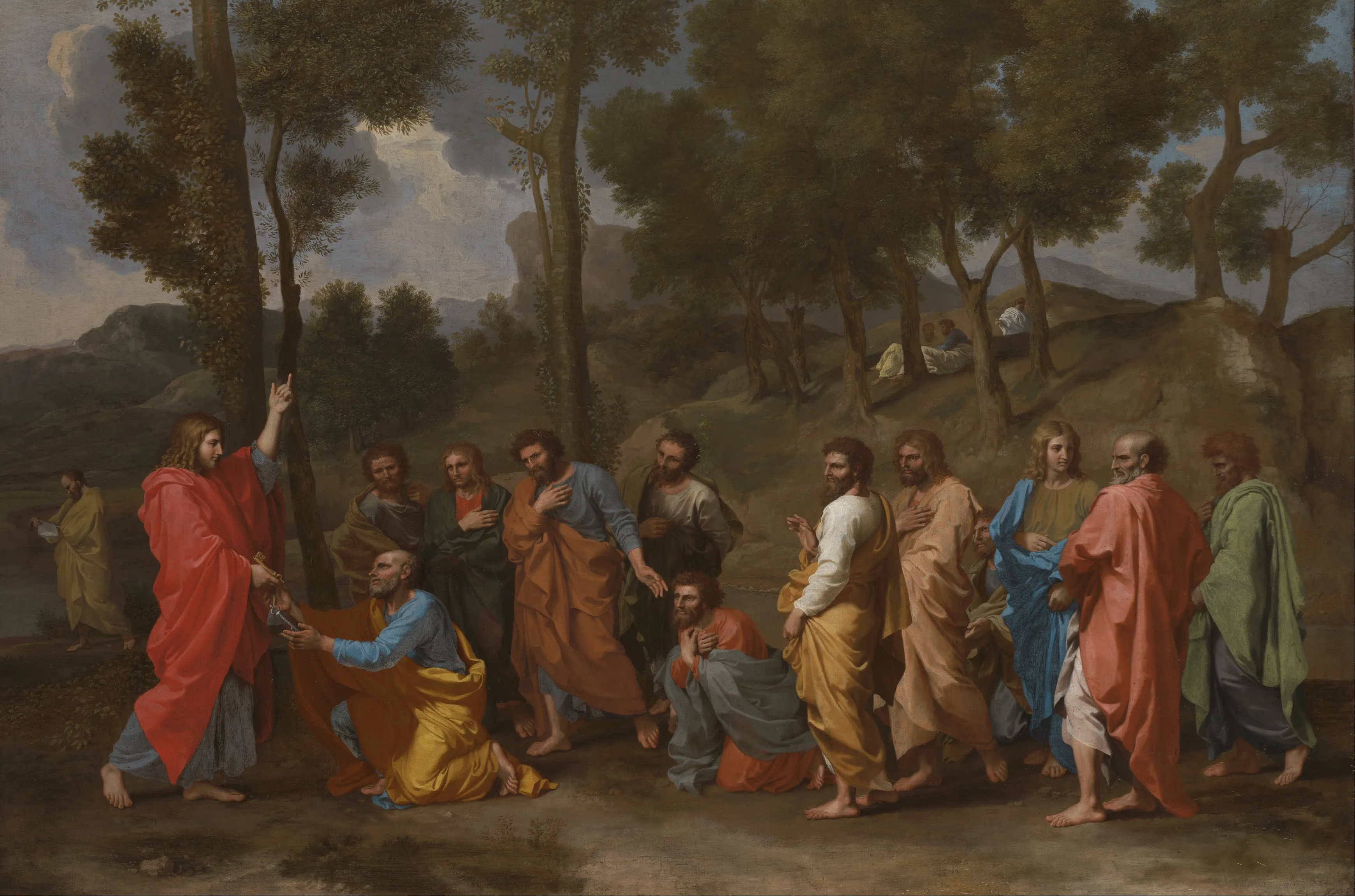 Nicolas Poussin — Sakrament święceń / Jezus przekazuje klucze do Nieba św. Piotrowi, 1636–1640 r.