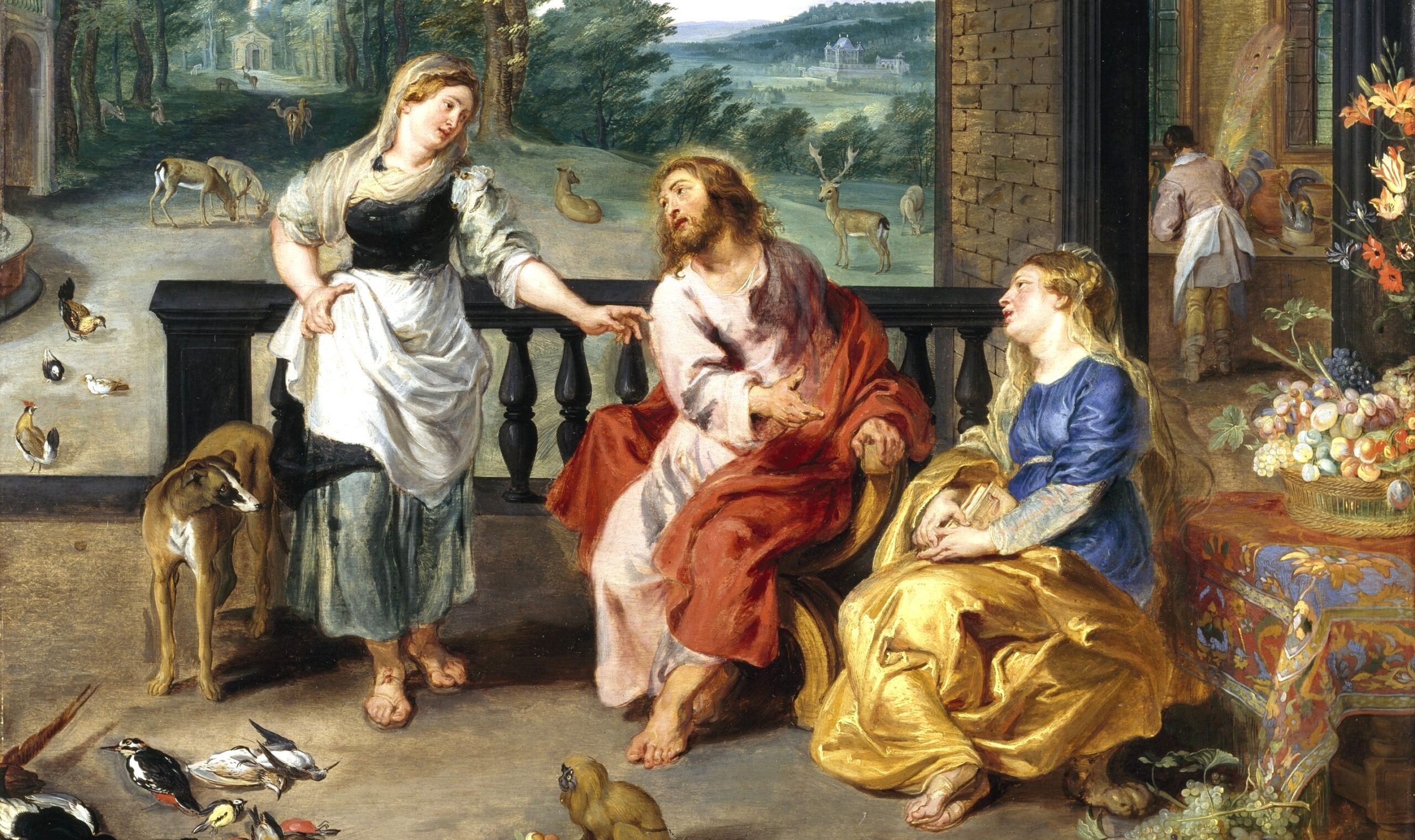 Chrystus w domu Marty i Marii, Jan Brueghel (młodszy) i Peter Paul Rubens, 1628 r.