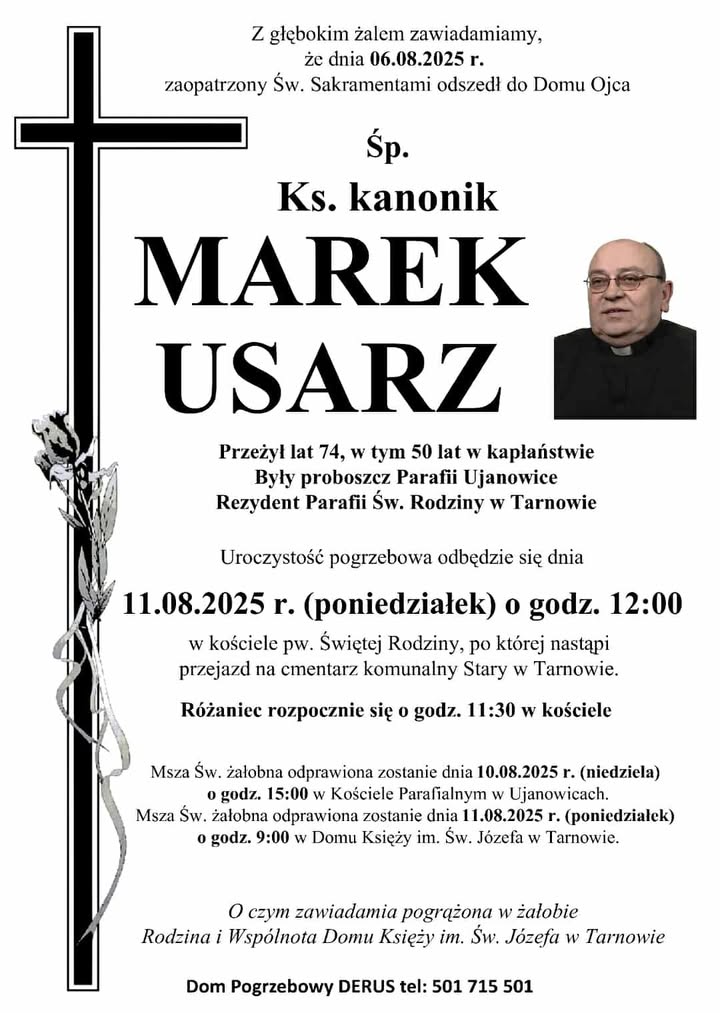 Nekrolog - śp. ks. Marek Usarz