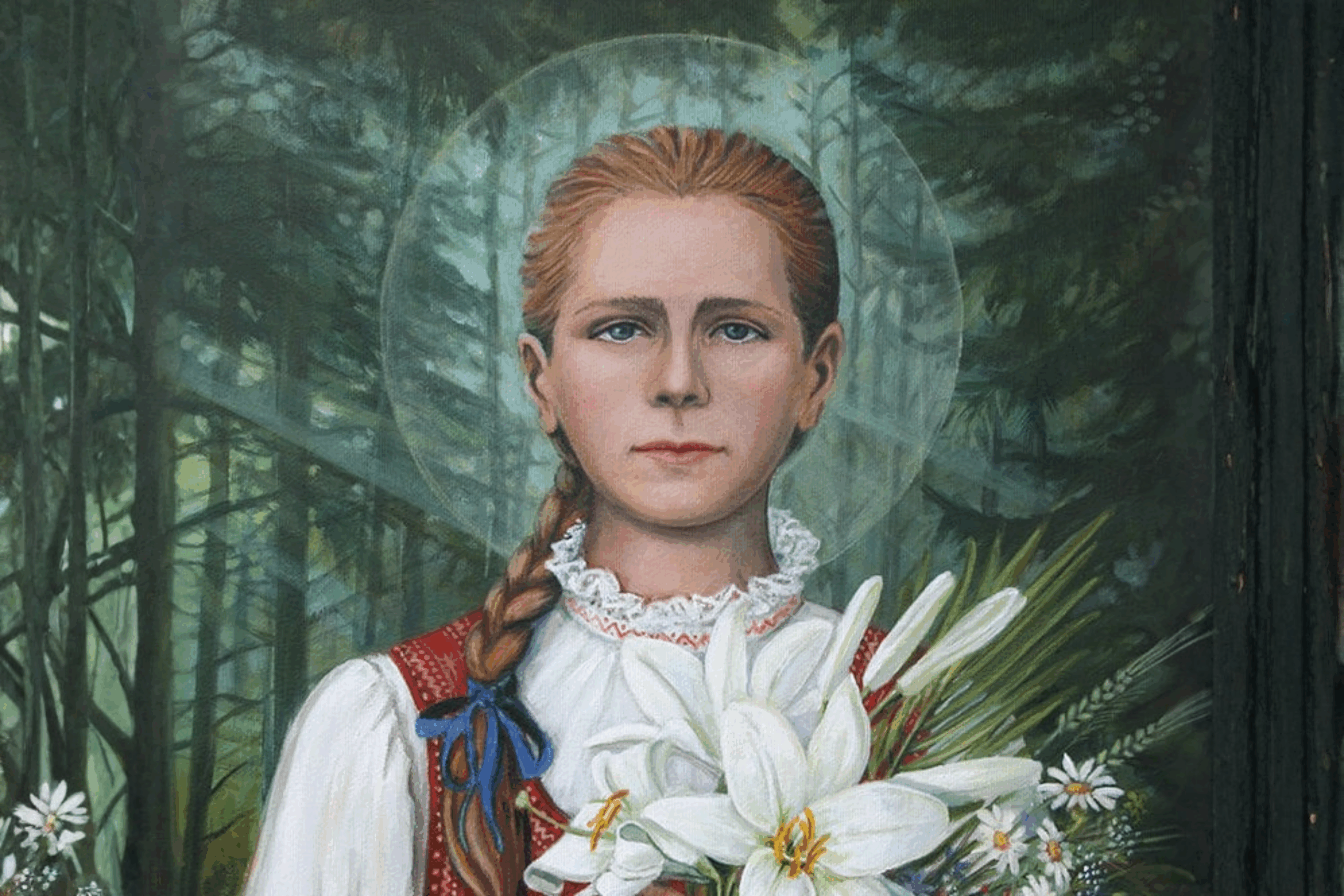 Blessed Karolina Kózkówna acrylic on canvas 46 cm x 57 cm A.D.2021