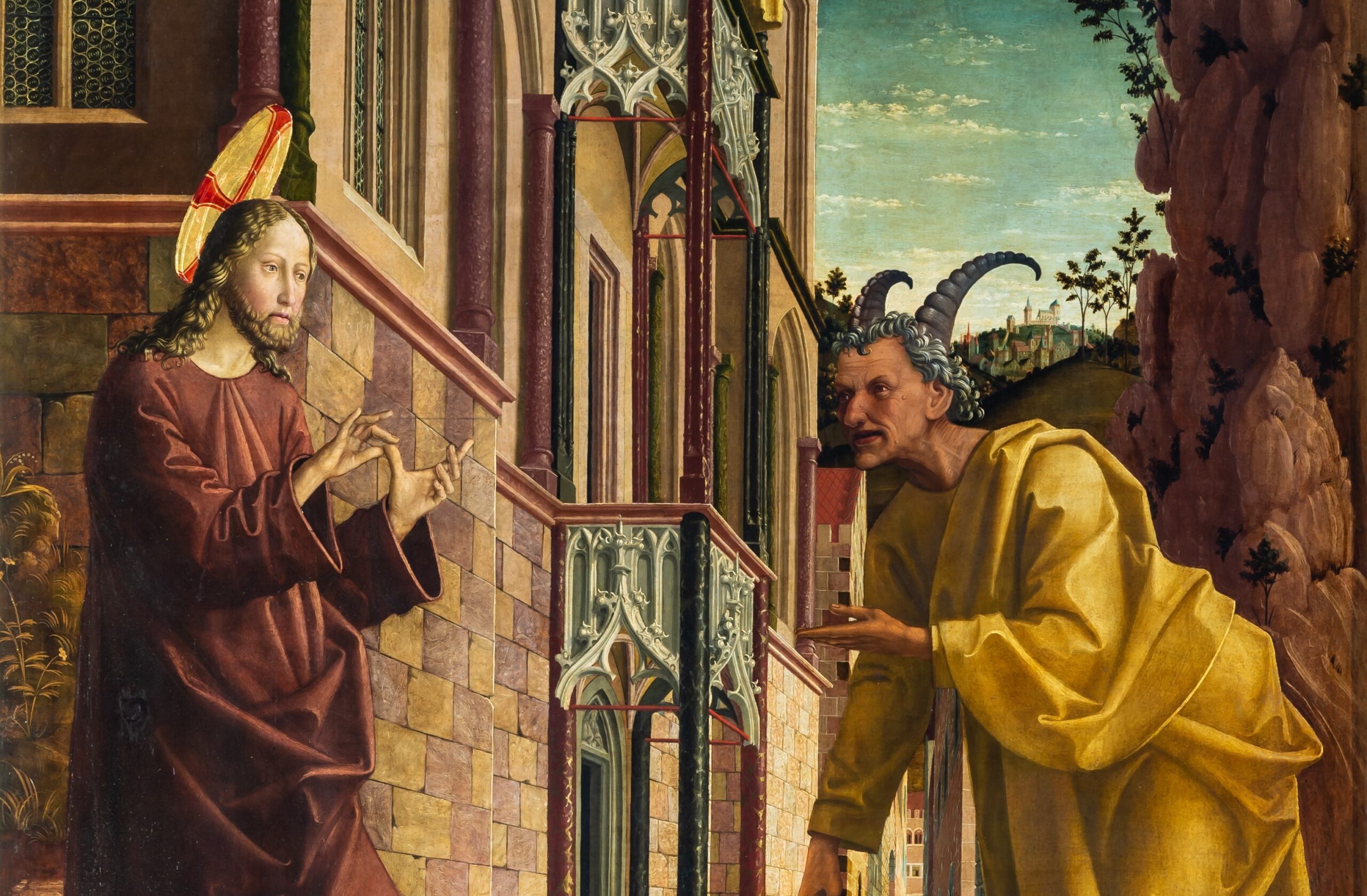 Michael Pacher (ok 1435 - 1498), Kuszenie Chrystusa